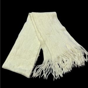 Elegant Cream Fringe Scarf